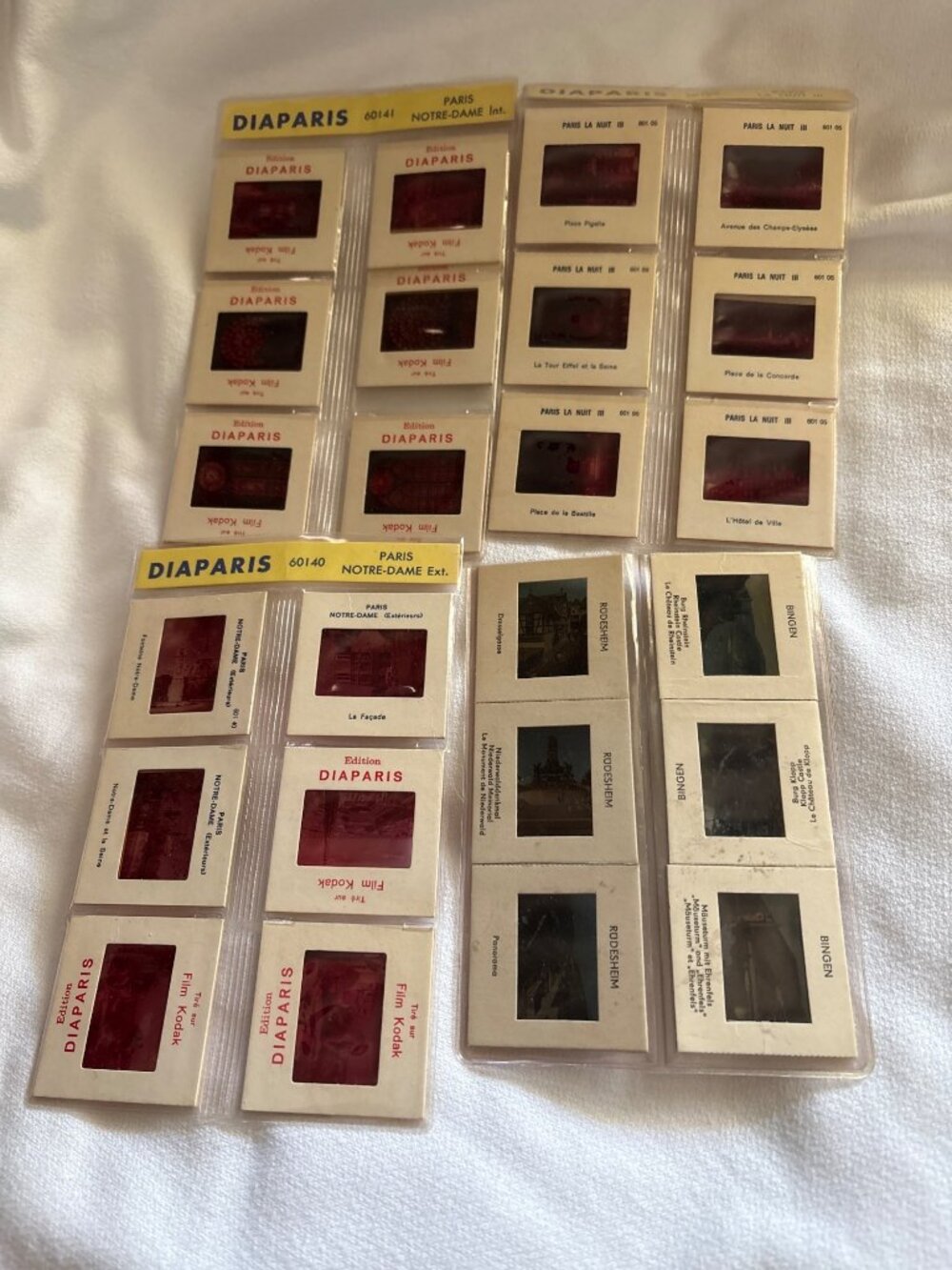 Vintage Diaparis Paris-Themed 35mm Film Slides Notre Dame & Paris La Nuit Series